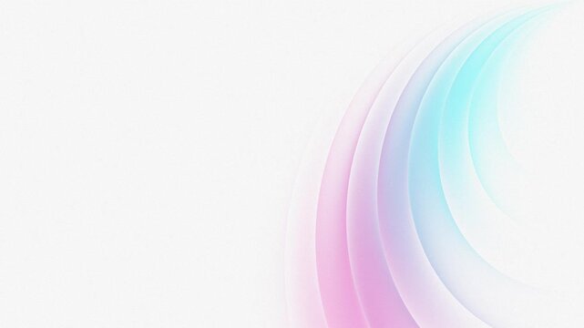 Abstract curves with blue and pink gradients moving across white background. Minimalist motion design wallpaper. Modern digital graphic motion for screen saver.