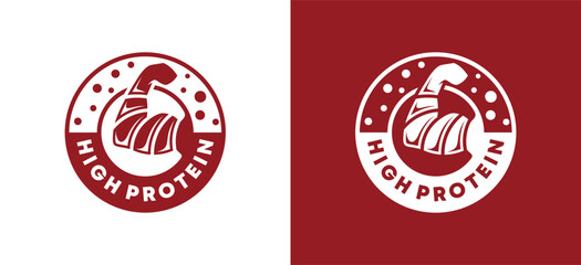 High Protein Muscle Arm Badge Logo Fitness Nutrition