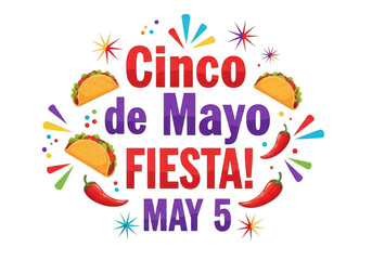 Fototapeta premium Cinco de mayo fiesta celebration on may 5th with colorful decorations