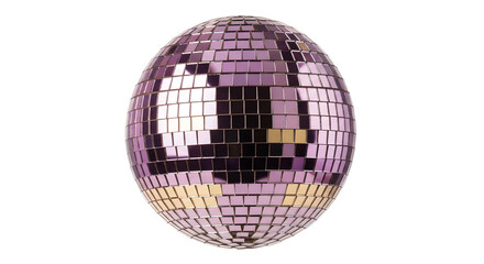 Fototapeta premium A shimmering disco ball with square mirror tiles against a black background