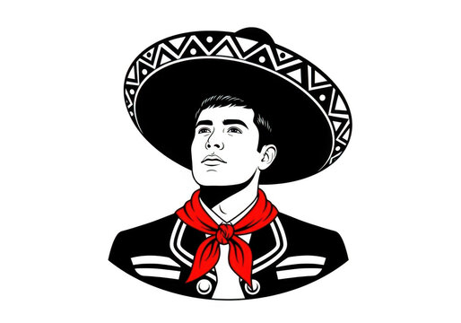 Traditional mexican man wearing sombrero and charro suit