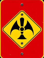 Fototapeta premium Hazard warning attention sign with exclamation mark symbol