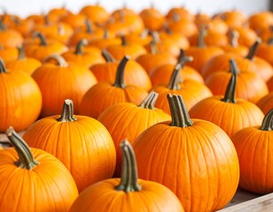 Many pumpkins in rows