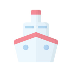 Obraz premium Vector illustration of a ship and set of ships, featuring a cartoon yacht and cargo vessel on blue sea waves for nautical marine transport and travel design art