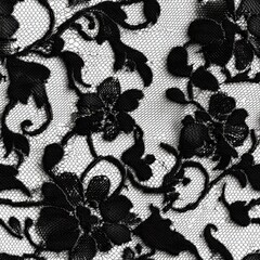 Obraz premium Elegant Floral Lace: An artistic display of intricate floral lace with a delicate and detailed pattern, showcasing the artistry of textile design.