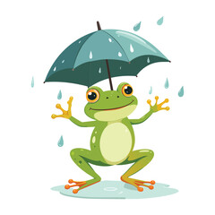 Obraz premium frog with umbrella