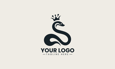 Obraz premium mythological woman face with flowing snake hair represents powerful classic brand identity concept in clean minimalist vector logo illustration isolated on white background