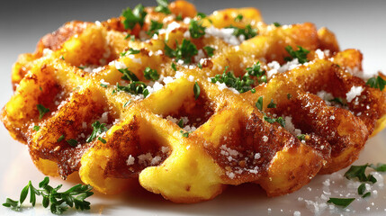 Golden Belgian Waffles with Herbs