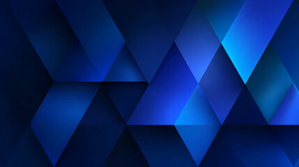 Obraz premium Dark blue geometric abstract background with triangle and cube pattern. Concept of modern design, minimalism, digital art, and futuristic visual composition