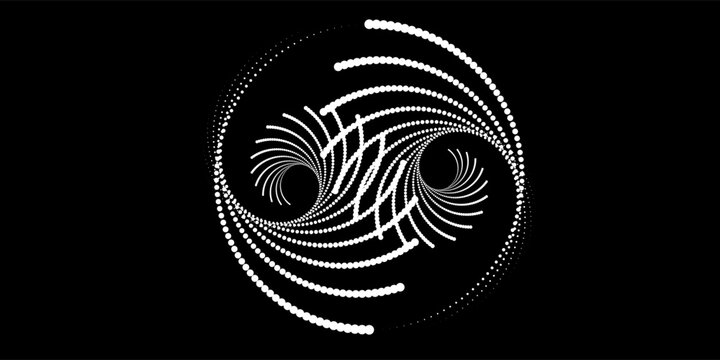Dotted circular logo. circular concentric dots isolated on the white background. Halftone fabric design.Halftone circle dots texture. Vector design element for various purposes. modern vector