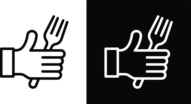 Good food icon pack in black and white colors