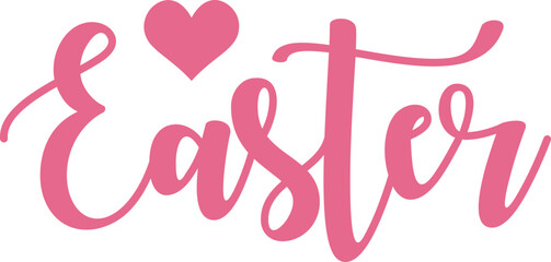 Easter typography clip art design on plain white transparent isolated background for card, shirt, hoodie, sweatshirt, apparel, tag, mug, icon, poster or badge