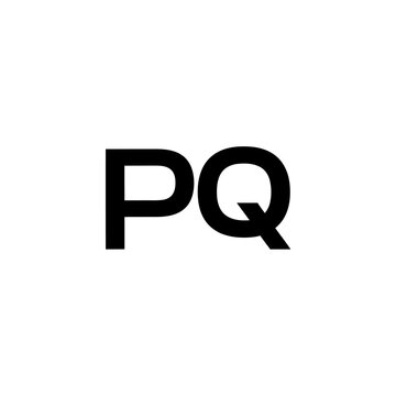 Bold pq lettering on white background conceptual design for various purposes