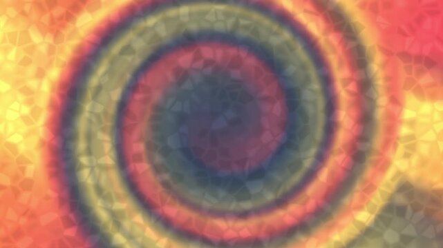 Abstract spiral tie dye swirl texture suitable as a vibrant background video loop for projects and transitions