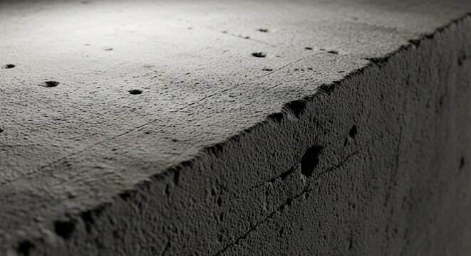 Closeup of Concrete Block with Holes and Texture.