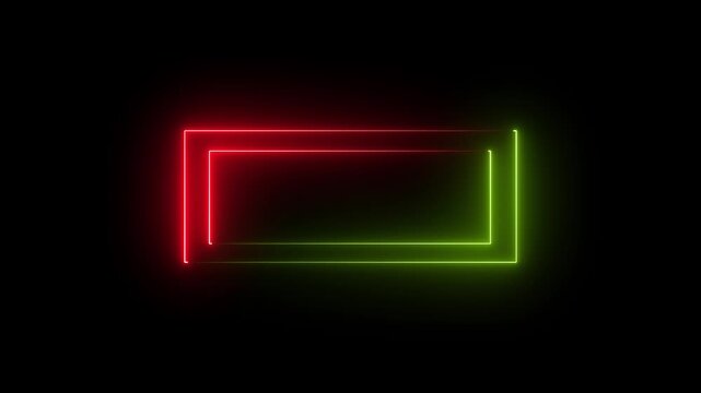 Neon light square frame. laser gradient border. Glowing colorful rectangle frame perfect vector clip art for your design. Neon rectangular frame vector image.