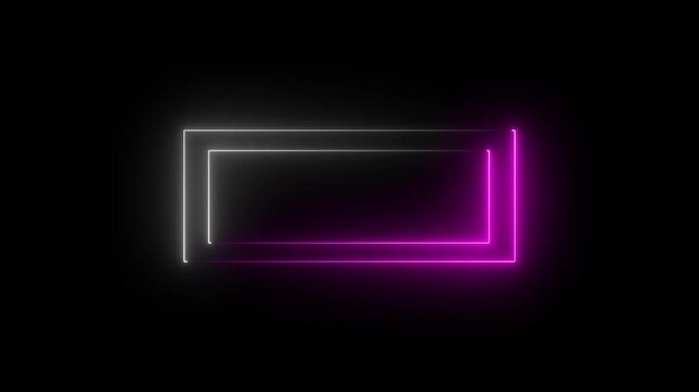 Neon light square frame. laser gradient border. Glowing colorful rectangle frame perfect vector clip art for your design. Neon rectangular frame vector image.