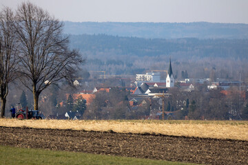 Fototapeta premium Panorama von Weilheim in Oberbayern