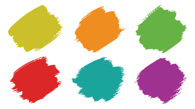 Hand painted artistic paint splashes with textured edges for creative background composition