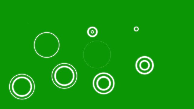 Looping circle burst animation with two to four concentric rings on transparent background, Circle blast animation, circle burst line shape,&nbsp;ellipse bursting on green screen background. 4k video