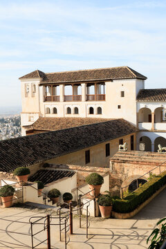 aerial view of the Partal Place, Alhambra, Granada, Spain