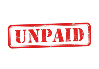 Unpaid stamp isolated on transparent background