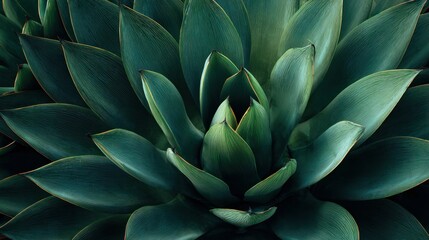 Fototapeta premium Green agave plant, close-up view in the open.