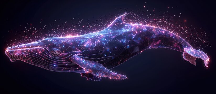 Blue whale in the form of a starry sky
