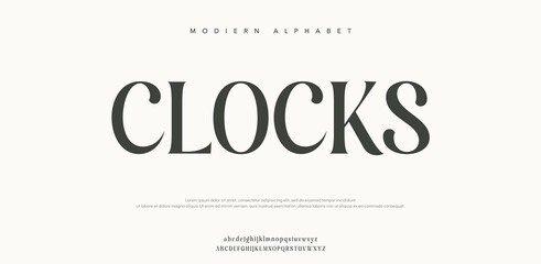 Modern alphabet clocks typography design © Money