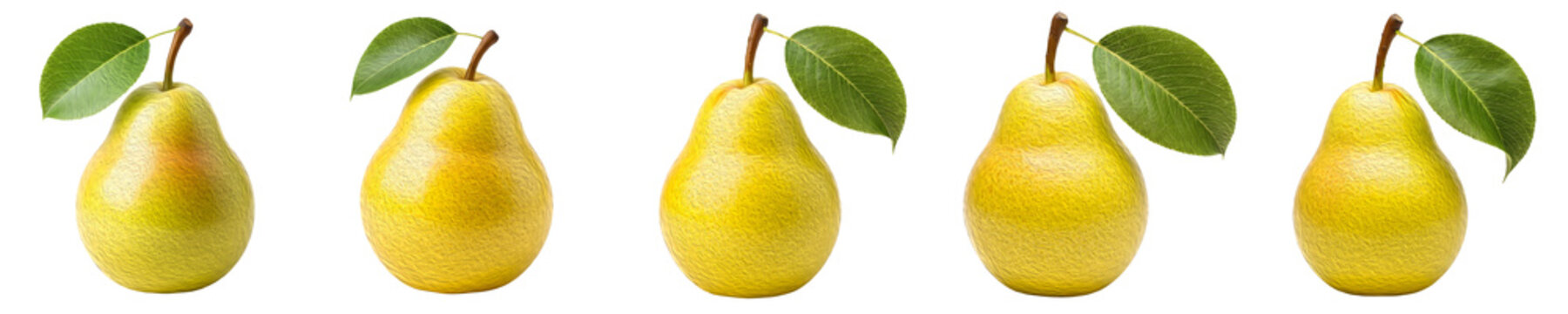 isolated set of high quality yellow pears bartlett pear packham pear organic fruit fresh produce on white background file VIP PNG PRO..