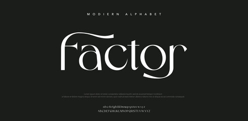 Modern alphabet font style factor typography design © Money