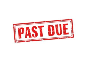 A red stamp with the words past due isolated on transparent background
