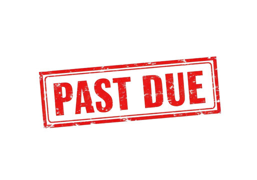 A red stamp with the words past due isolated on transparent background