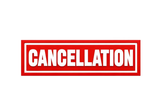 Red cancellation stamp isolated on transparent background