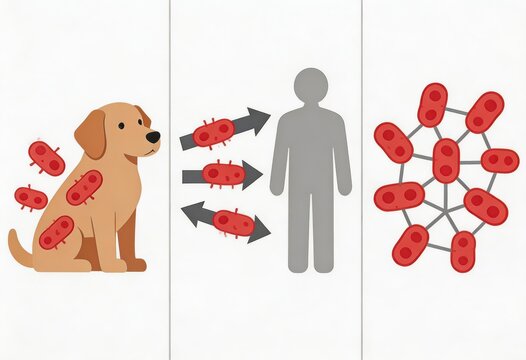 Interconnectedness of Canine Microbiomes Affecting Human Health via Bacterial Exchange Patterns Manifesting in a Dynamic Biomechanical Relationship