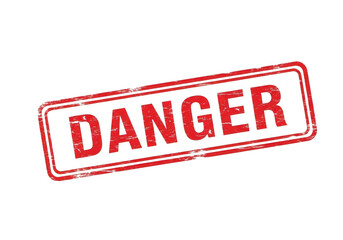 A red danger sign on a white background isolated on transparent background