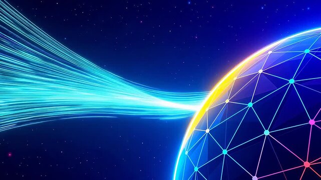 Colorful abstract globe with network lines