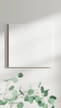 Square Canvas Mockup, Minimalist Square Art Mockup, Motion Background, Poster Canvas Video Mockup