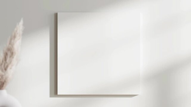 Square Canvas Mockup, Minimalist Square Art Mockup, Motion Background, Poster Canvas Video Mockup