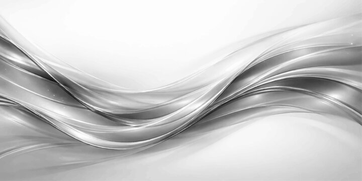 Abstract silver and black and white background with a futuristic blue wave design featuring dynamic flowing curves and motion lines for a high-tech business wallpaper illustration
