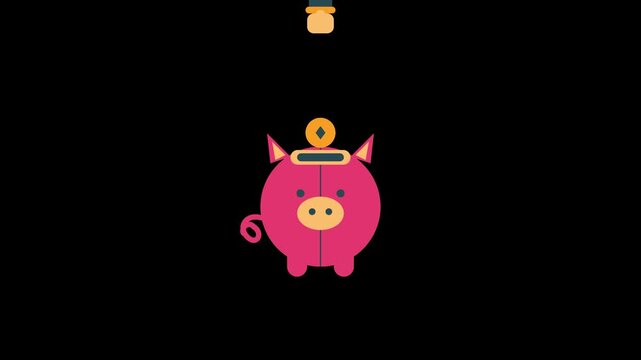 Pink Piggy Bank with Golden Halo Saving Money Concept