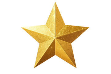 Obraz premium Golden star with sparkling glitter texture. Symbolizing top rating, luxury, award, and best performance. Transparent background