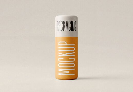 Cosmetic Cream Tube Packaging Mockup with Editable Background