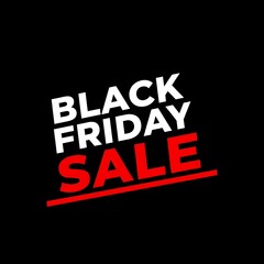 Black friday sale advertisement with bold text