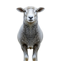 Fototapeta premium A sheep standing alone isolated on transparent background