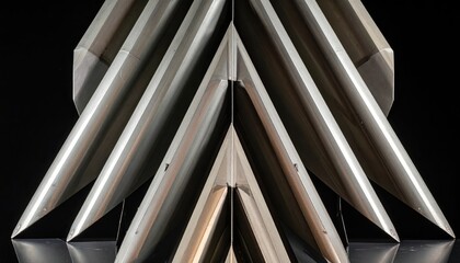 Obraz premium Detailed close-up on the aerodynamic fins of a ballistic missile, emphasizing its advanced stability design.