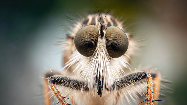 Close-up of a dragonfly's compound eyes with detailed texture