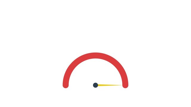 Performance gauge icon showing maximum level on white background