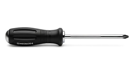 Fototapeta premium Screwdriver lying on white surface viewed from side