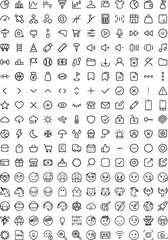 Fototapeta premium Digital Icon Collection: A comprehensive collection of meticulously crafted digital icons, encompassing a vast array of concepts and symbols for web and app design. 